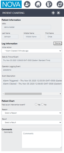 Intervention Event Tracker Chart for Documentation