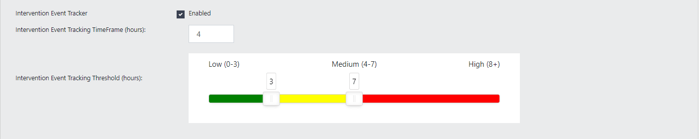 Intervention Event Tracker Settings Scale